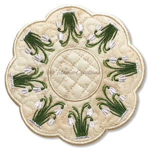 ITH Snowdrop Candle Mat 5x5 6x6 7x7 8x8