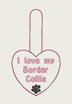 I Love My Border Collie Key Fob 4X4 Db Fobs