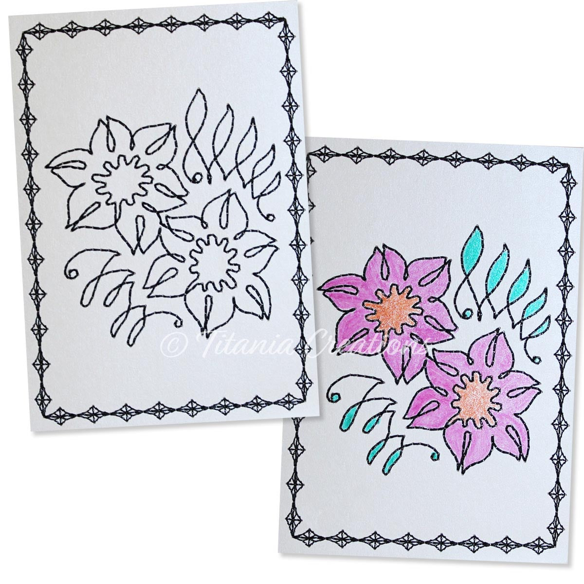 Simply Floral 04 Card Stock Design 5x7