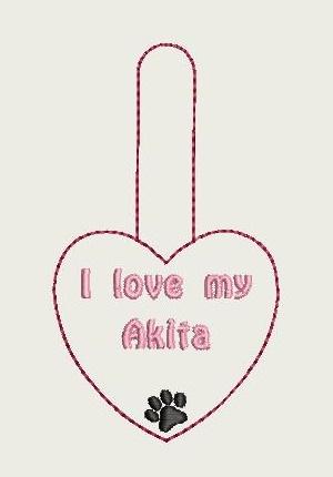 I Love My Akita Key Fob 4X4 Db Fobs