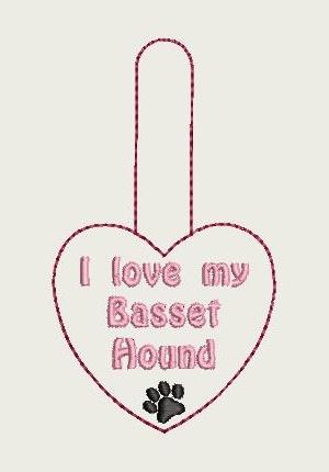 I Love My Basset Hound Key Fob 4X4 Db Fobs