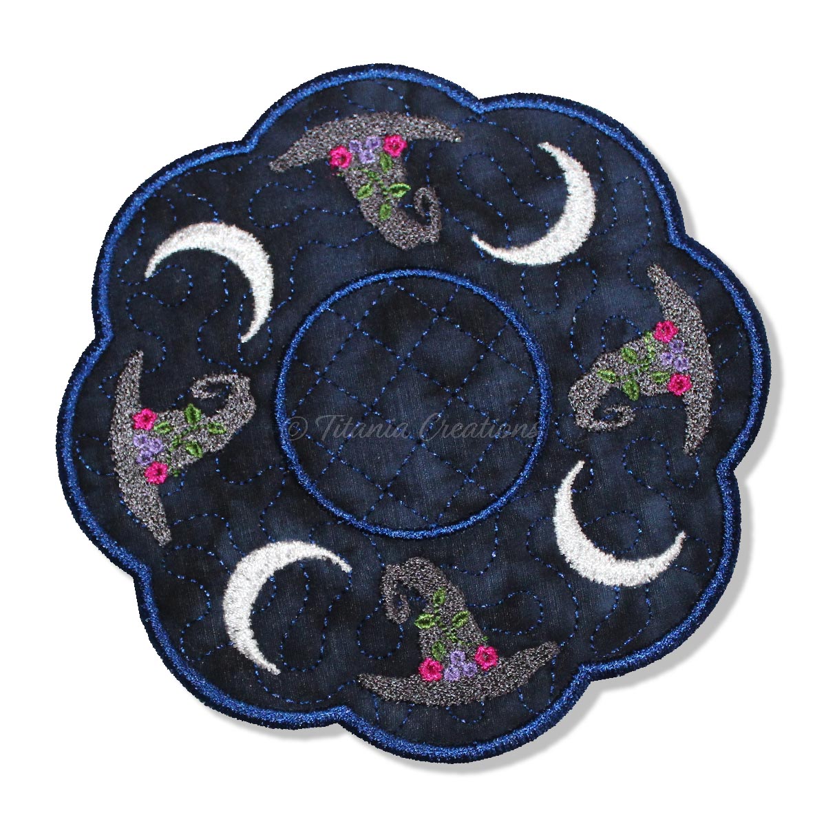 ITH Witch Hat & Moon Candle Mat 5x5 6x6 7x7 8x8