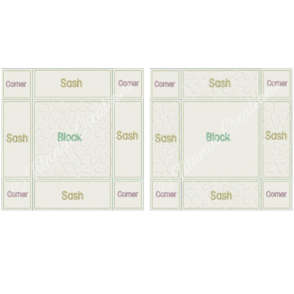 Blank Quilt Blocks, Sashing and Corners Set 4x4 5x5 6x6 7x7 8x8