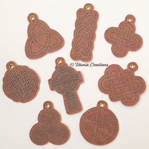 ITH Set of 8 Celtic Knot Eyelet Fobs 4x4