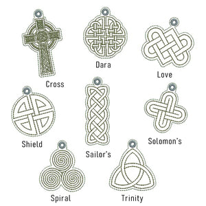 ITH Set of 8 Celtic Knot Eyelet Fobs 4x4