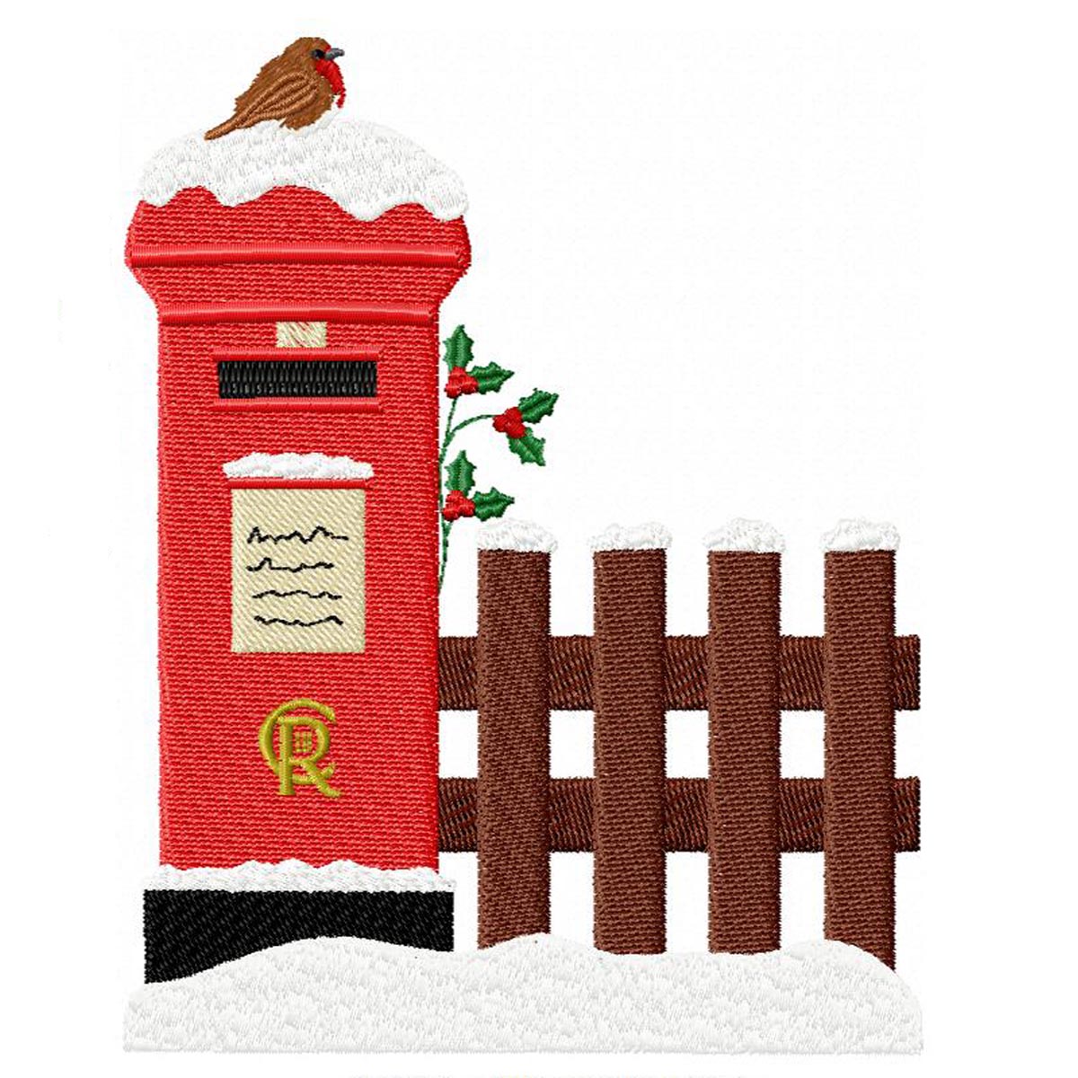 Christmas Post Box Scene 5x7