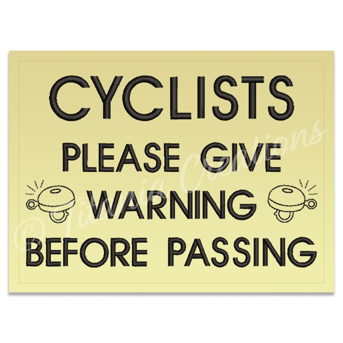 Cyclists Warning 5x7