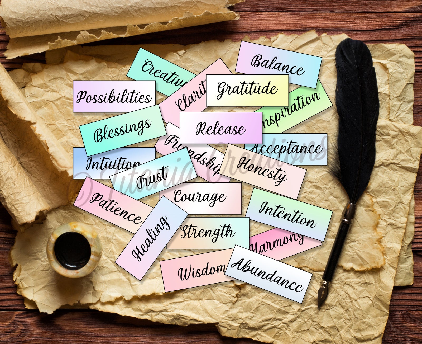 Daily One Word Focus Cards Printable Pages