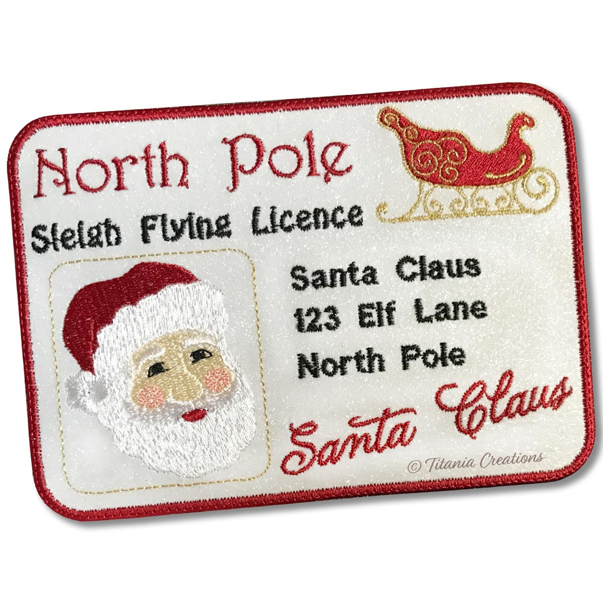 ITH Santa's Sleigh Flying Licence 5x7