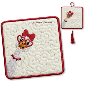 ITH Silly Goose Valentine 01 Coaster 4x4 5x5