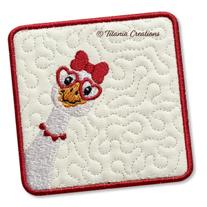 ITH Silly Goose Valentine 01 Coaster 4x4 5x5