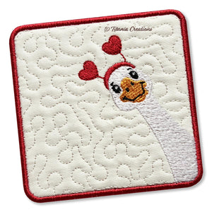 ITH Silly Goose Valentine 02 Coaster 4x4 5x5