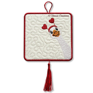 ITH Silly Goose Valentine 02 Coaster 4x4 5x5