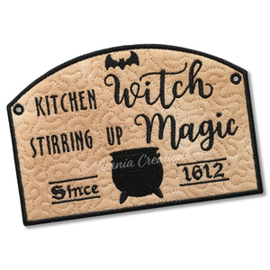 ITH Kitchen Witch Sign 5x7