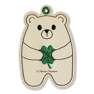 ITH Bear Lucky 4 Leaf Clover Eyelet 4x4