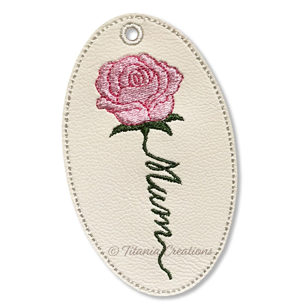 ITH Mum Mom Mam Stem Rose Tag 4x4