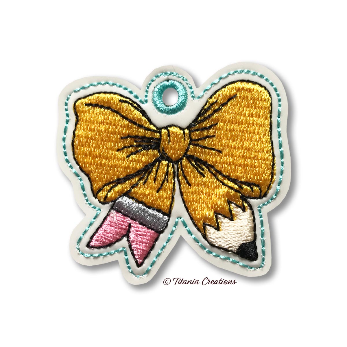 ITH Pencil Bow Eyelet Fob 4x4