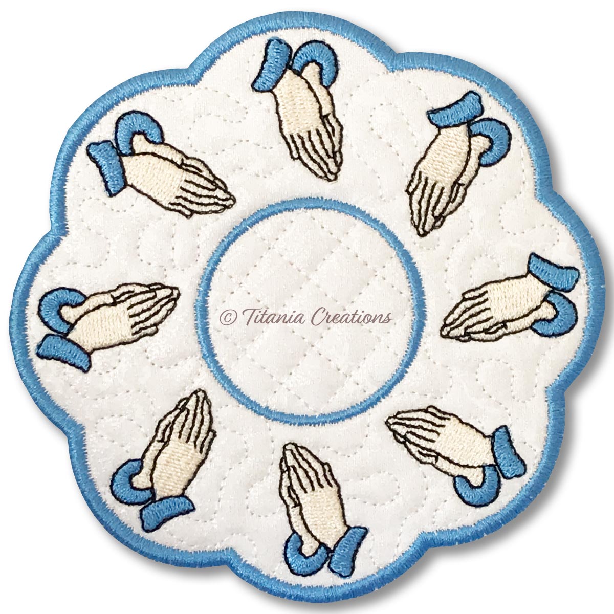 ITH Praying Hands Candle Mat 5x5 6x6 7x7 8x8