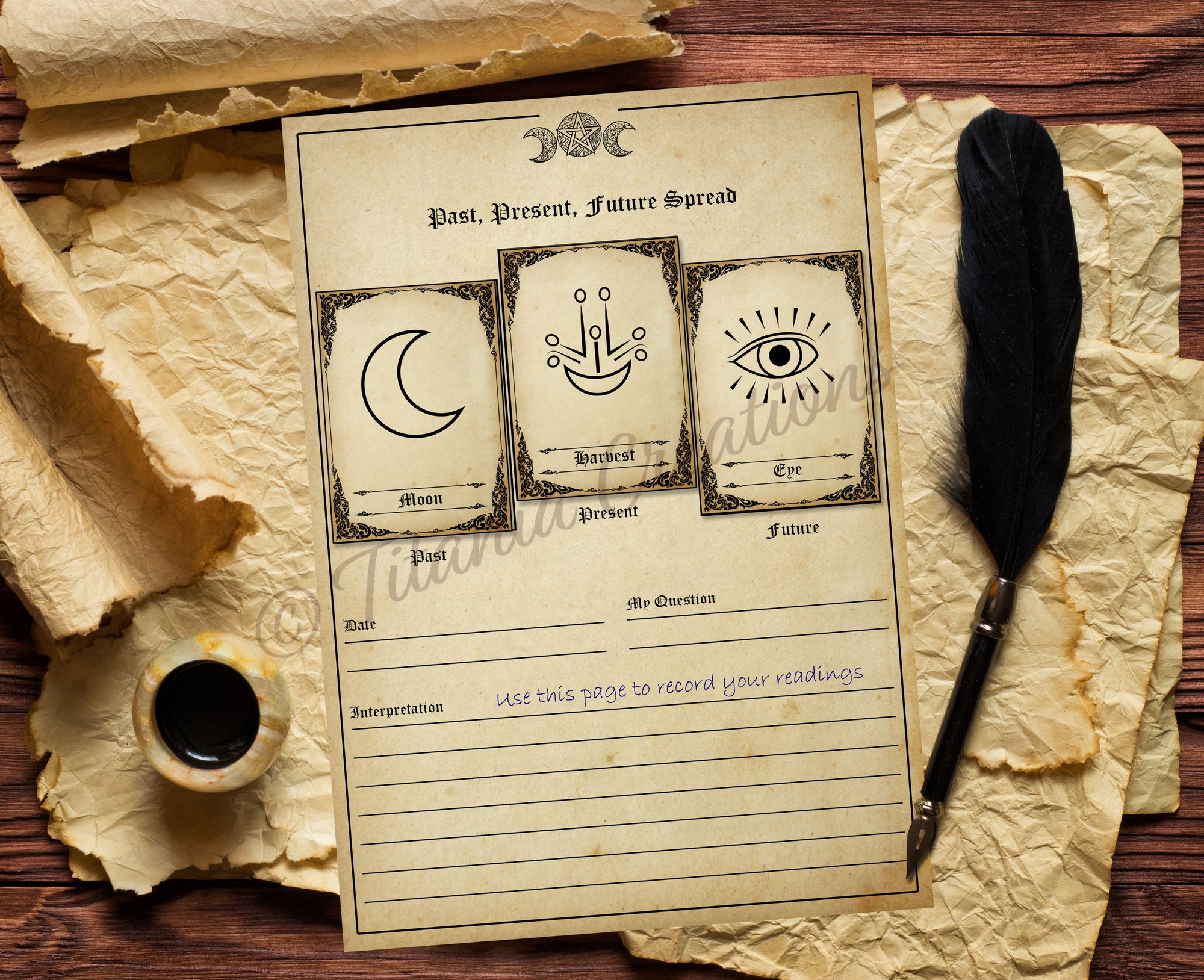 Witches Rune Cards and Journal Printable Pages