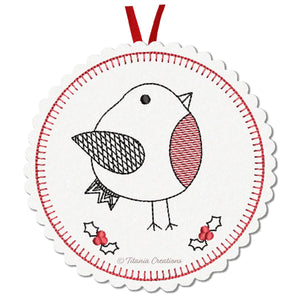 ITH Zen by Adele Collection Christmas Robin Decoration 4x4 5x7