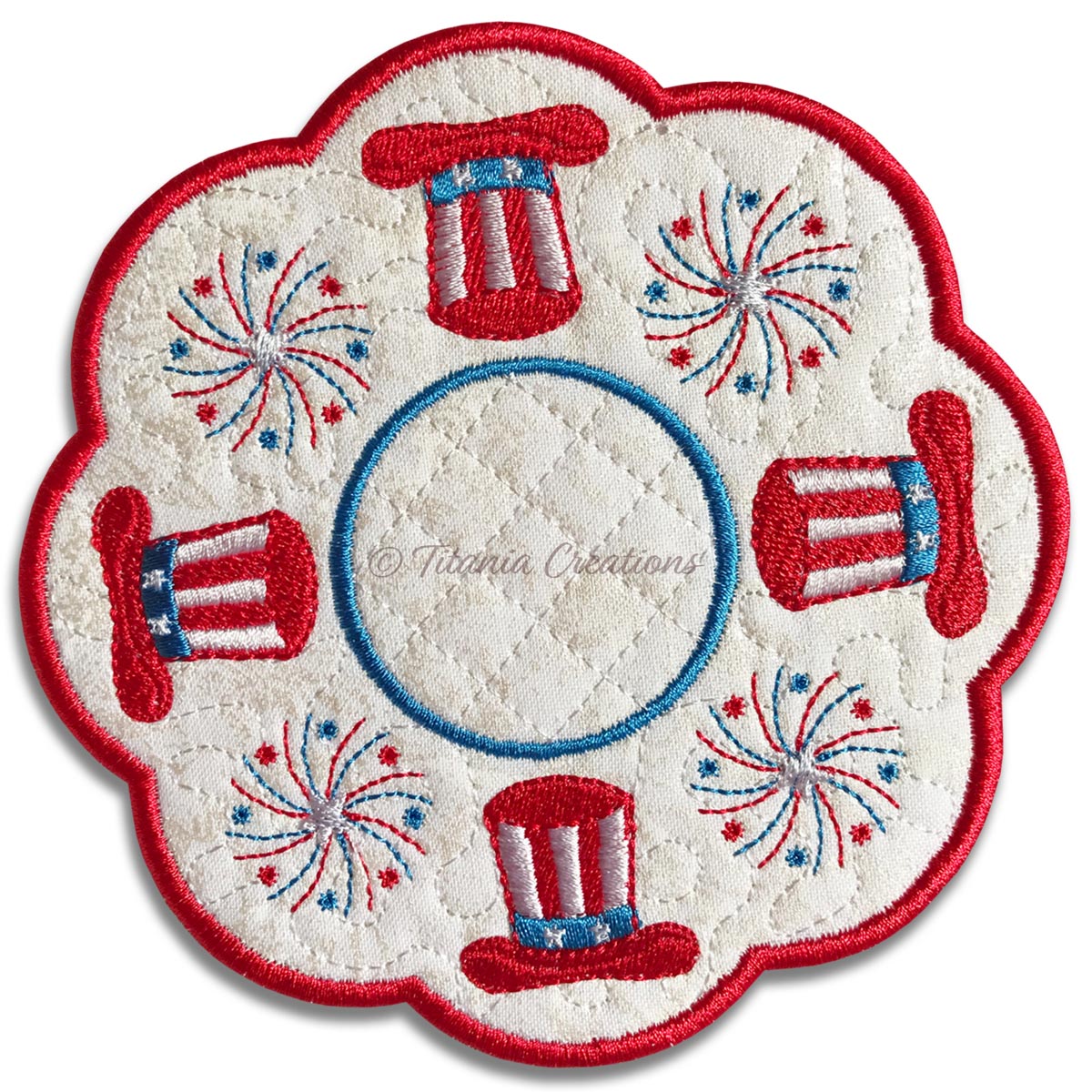 ITH Uncle Sam's Hat Candle Mat 5x5 6x6 7x7 8x8