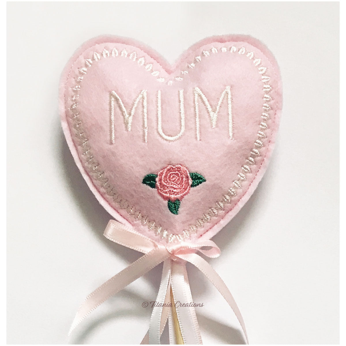 ITH Mum Mam Mom Heart Wand 4x4