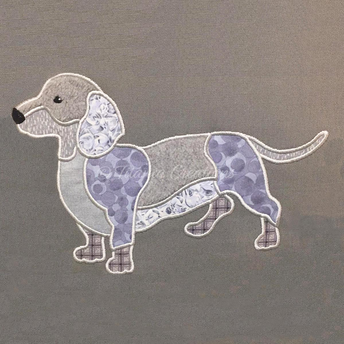 Applique Patchwork Dachshund 6x10 8x12