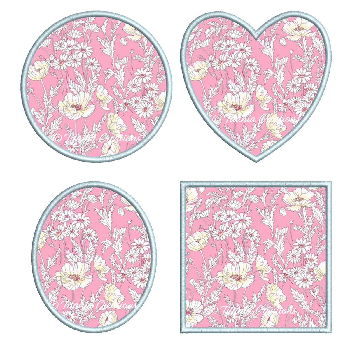 Applique Shapes 4x4 5x5 6x10