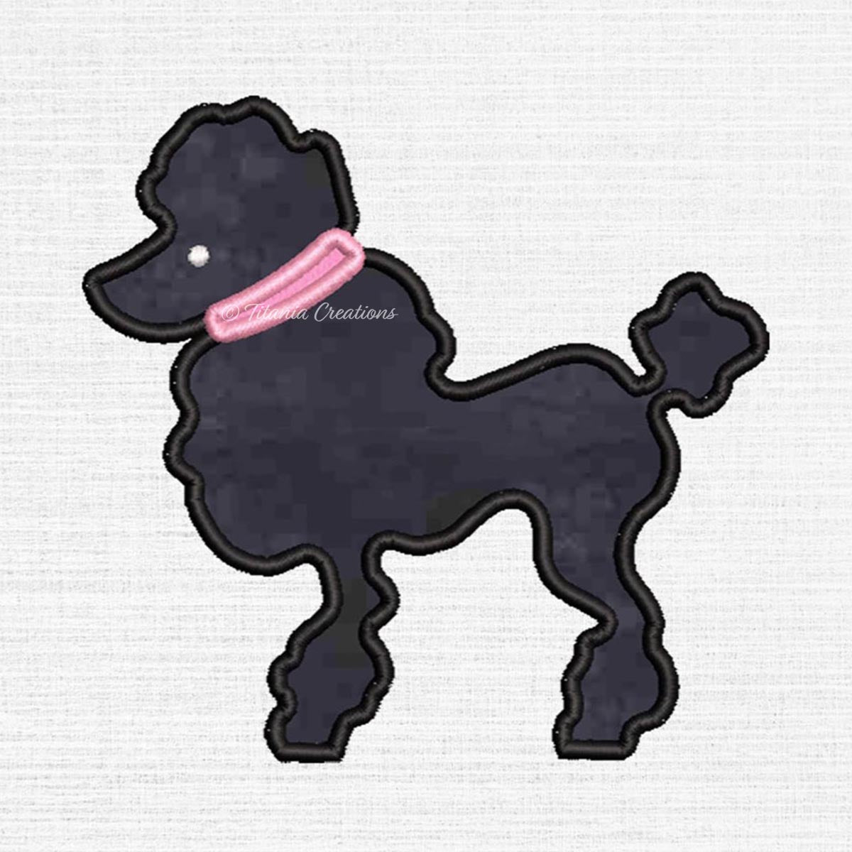 Applique Poodle 5x7 6x10 8x12