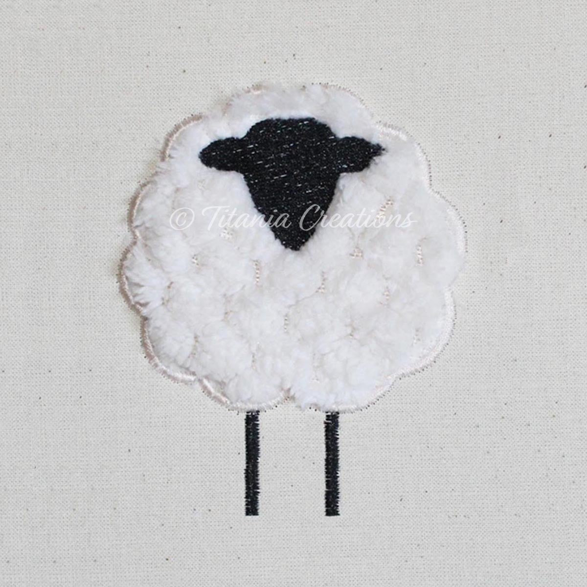 Applique Prim Sheep 4x4 5x7