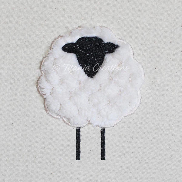 Applique Prim Sheep 4x4 5x7 - Titania Creations