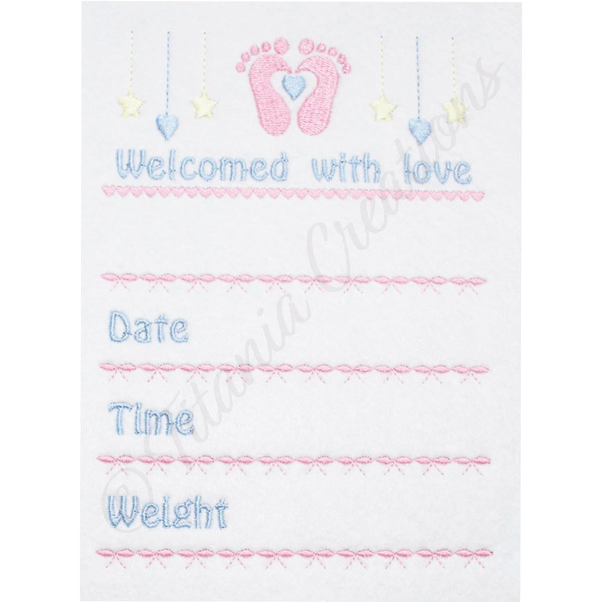 Baby Feet Birth Announcement Chart 5x7