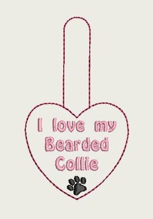 I Love My Bearded Collie Key Fob 4X4 Db Fobs