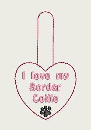 I Love My Border Collie Key Fob 4X4 Db Fobs