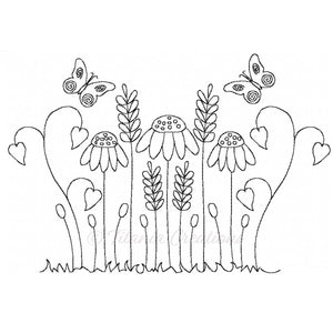 Linework Butterflies and Flowers Five Sizes Included