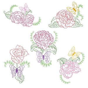 Roses and Butterflies Design Set 5x7