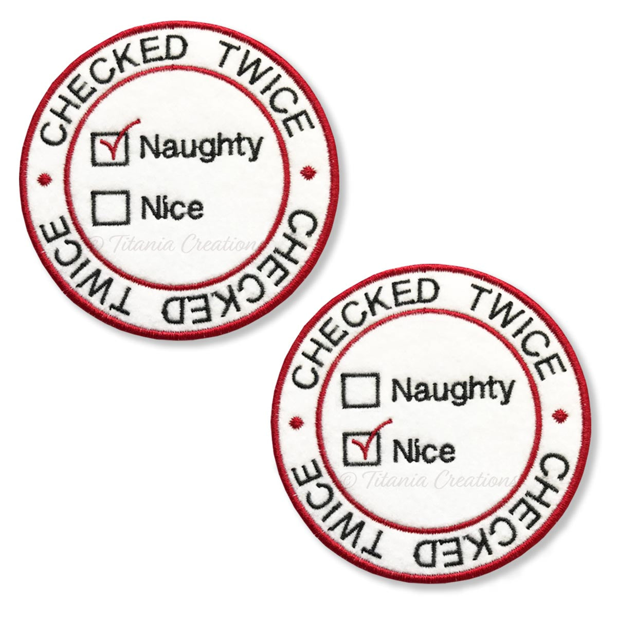 Checked Twice Naughty or Nice Coasters 4x4