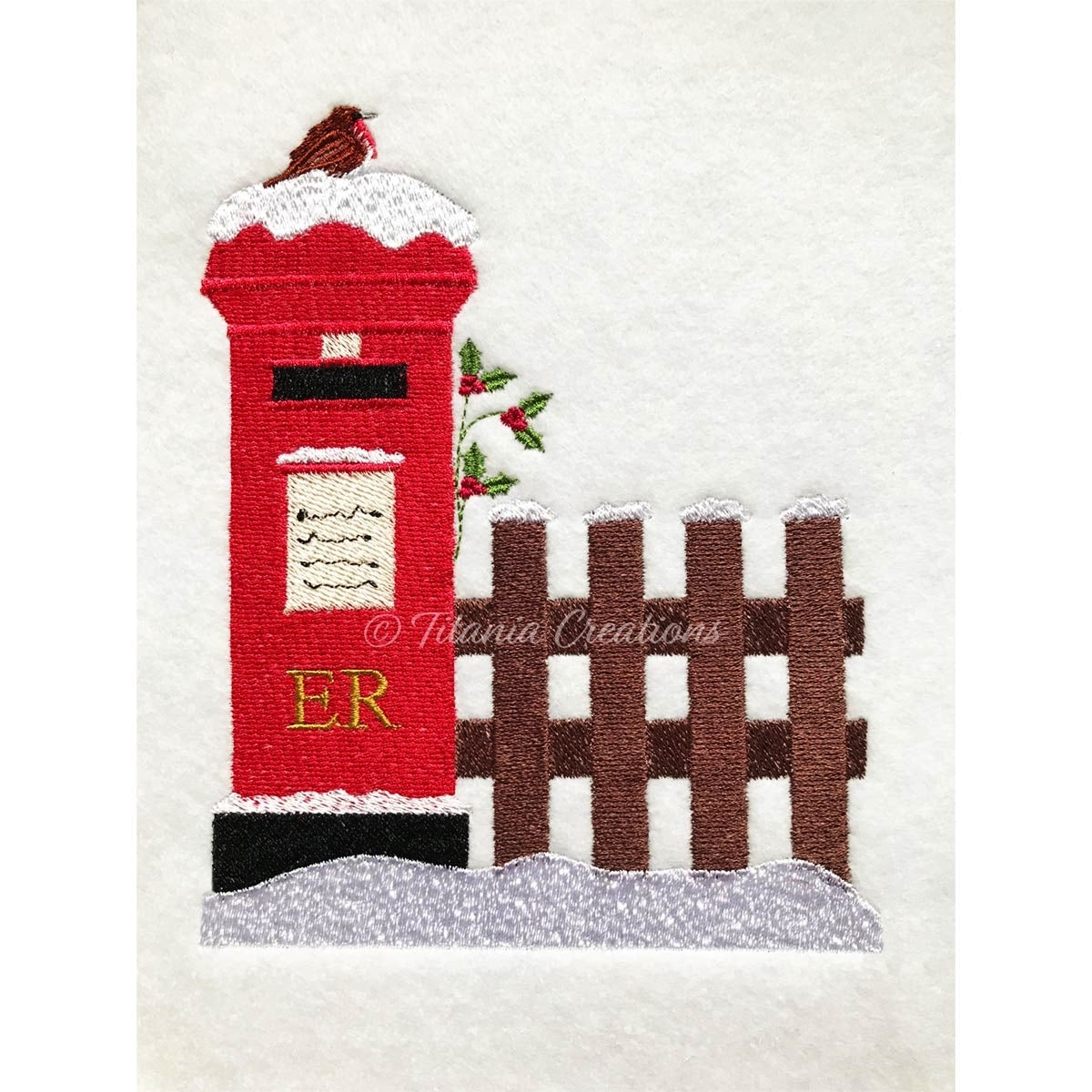 Christmas Post Box Scene 5x7