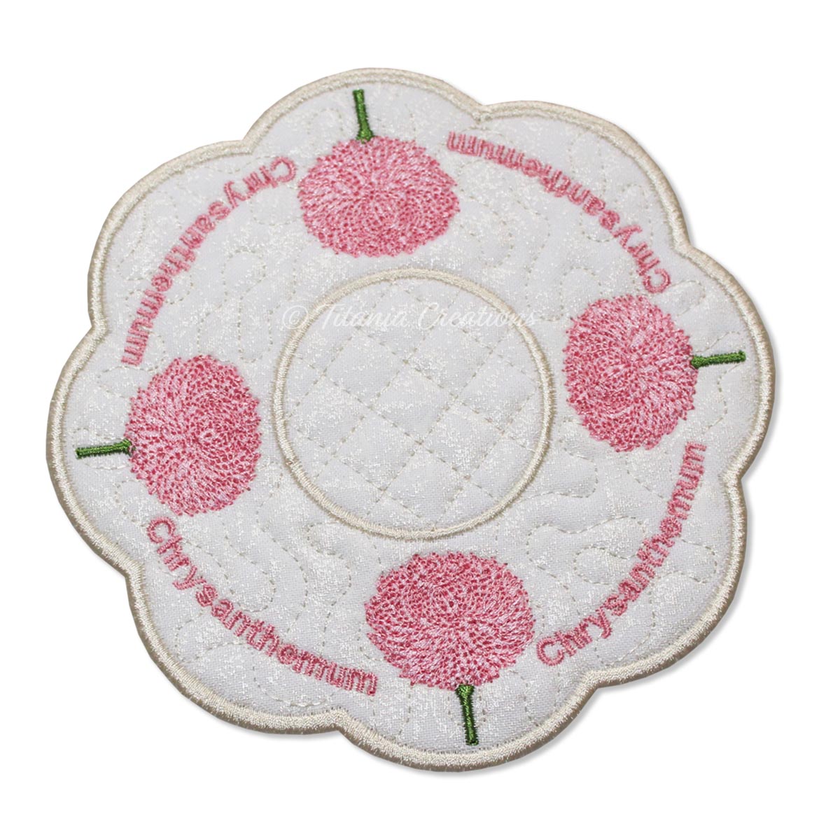 ITH Chrysanthemum Flower for November Candle Mat 5x5 6x6 7x7 8x8