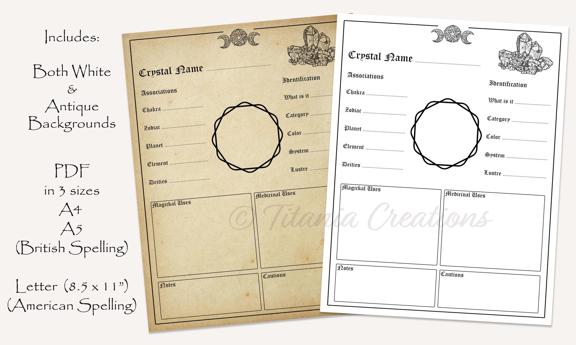 Crystal Template Printable Pages