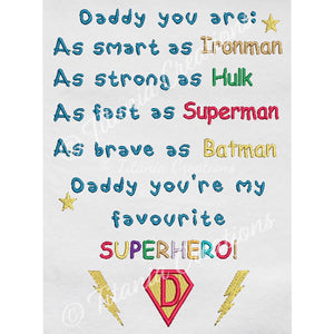 Daddy Superhero 5x7, 6x10