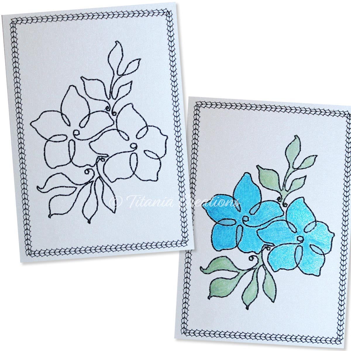 Simply Floral 10 Card Stock Design 5x7