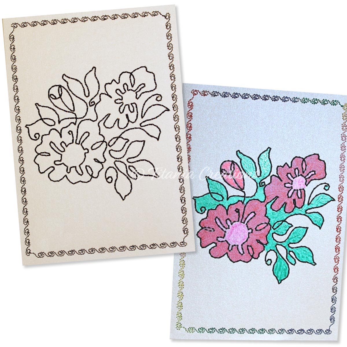 Simply Floral 02 Card Stock Design 5x7
