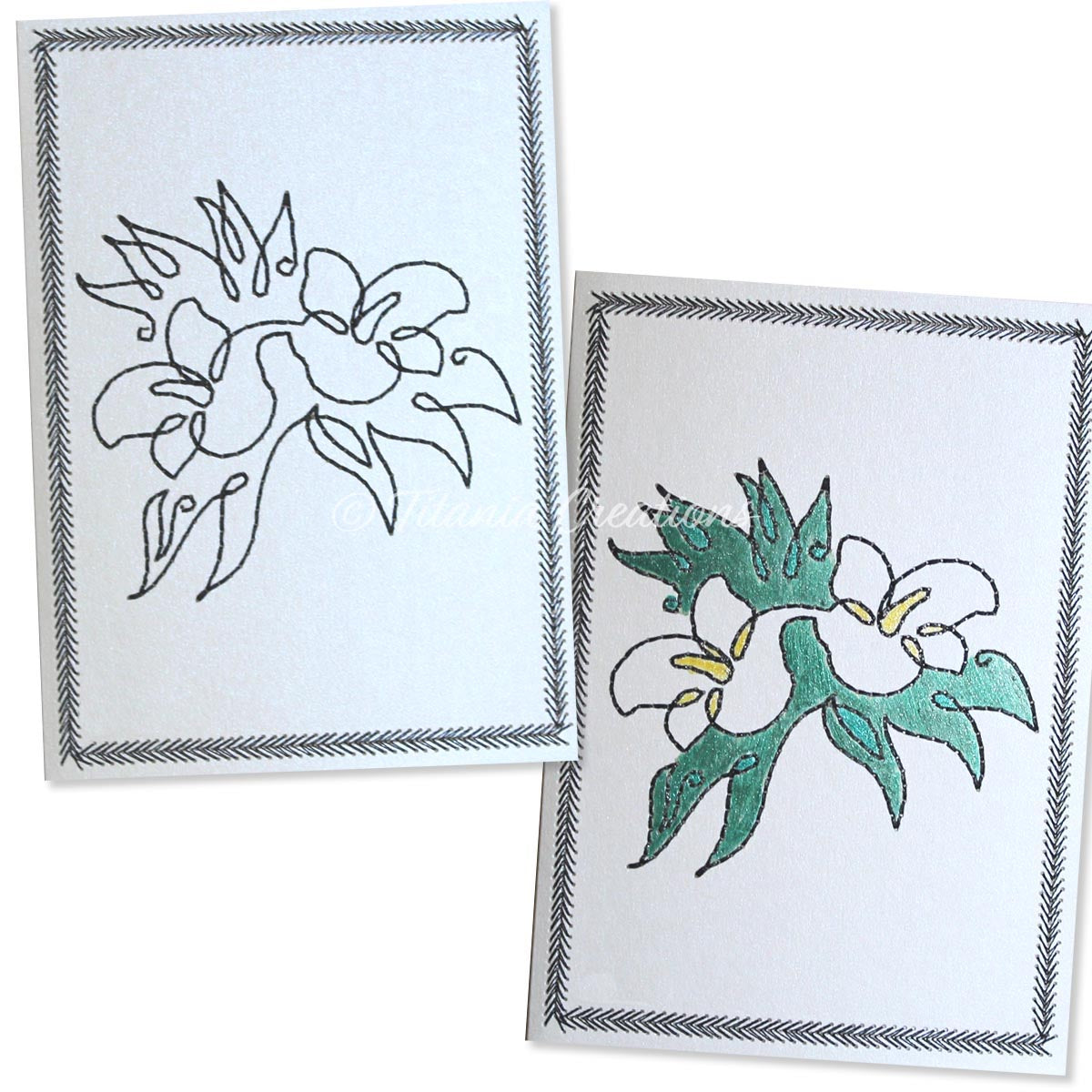 Simply Floral 05 Card Stock Design 5x7