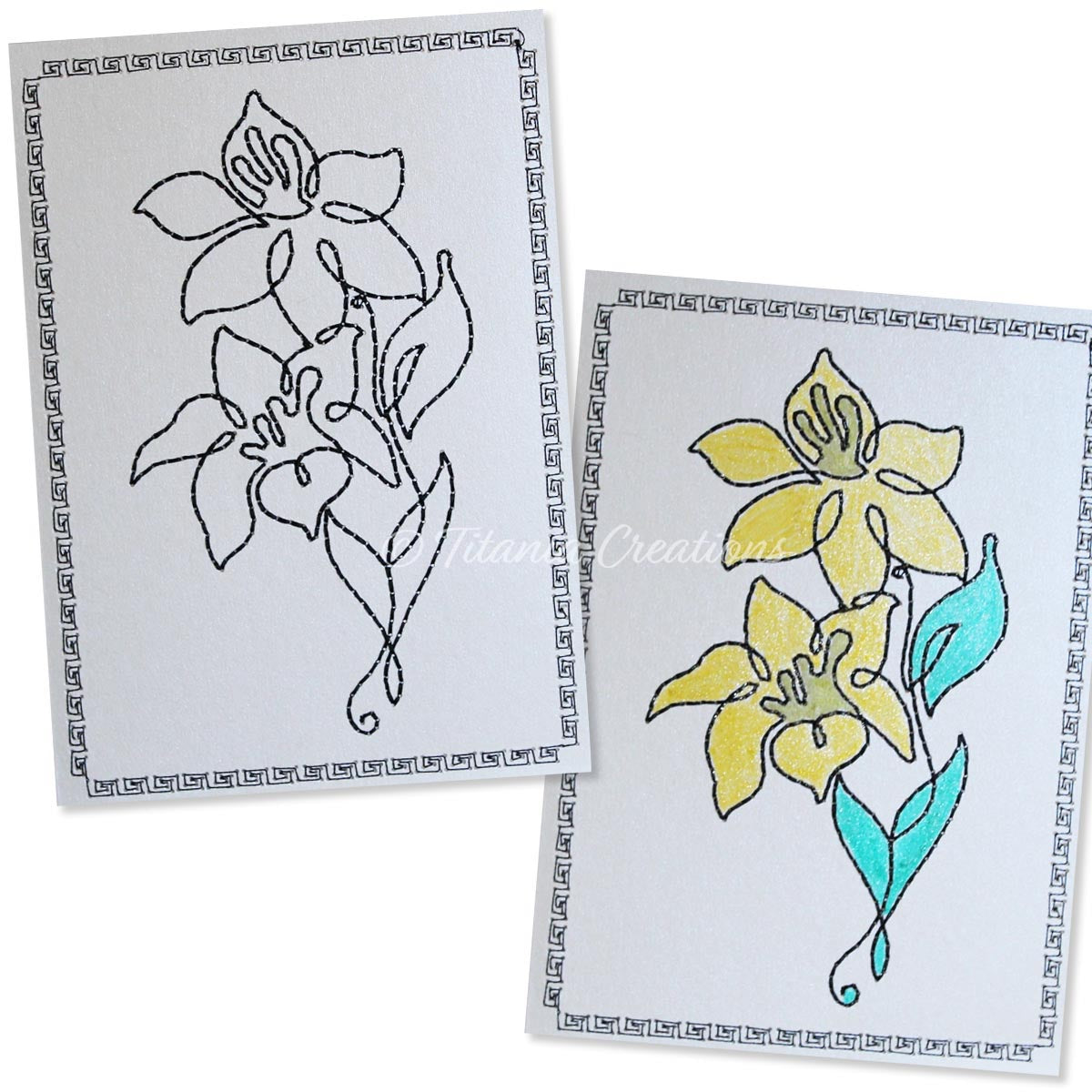 Simply Floral 06 Card Stock Design 5x7