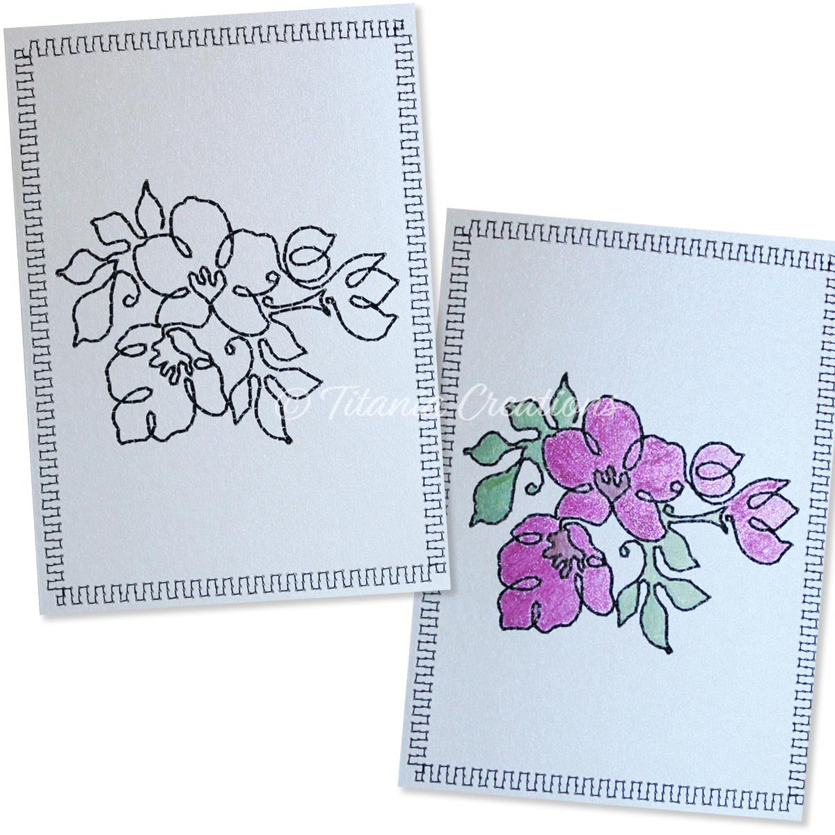 Simply Floral 07 Card Stock Design 5x7