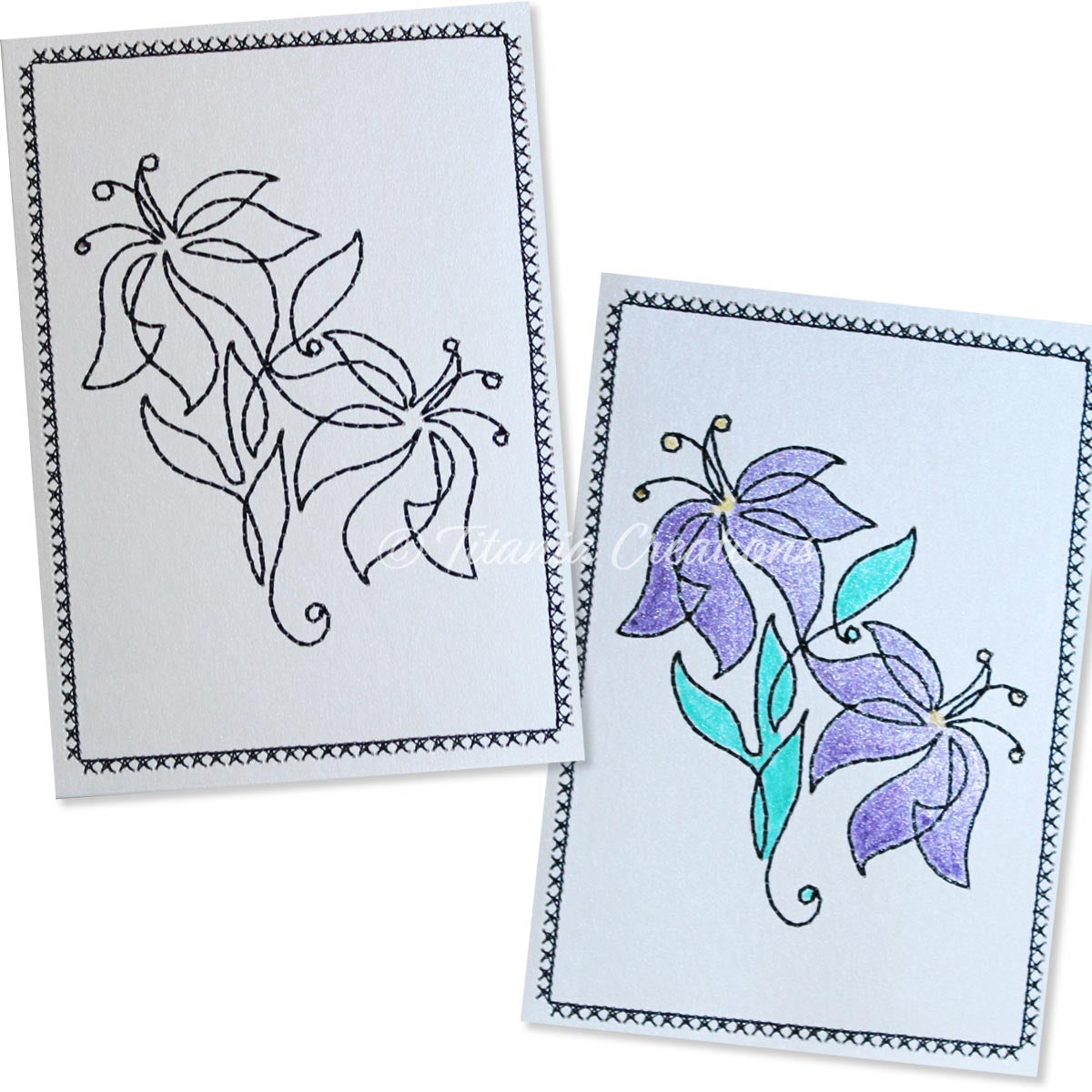 Simply Floral 08 Card Stock Design 5x7