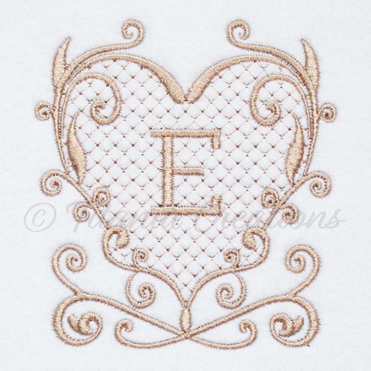 Filigree Heart Alphabet 4x4