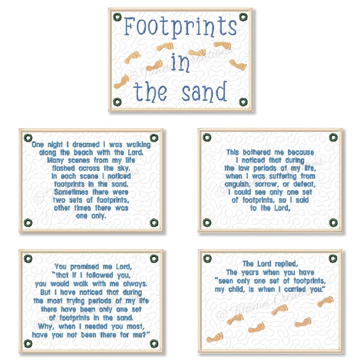 Footprints in the Sand Full Poem 5x7