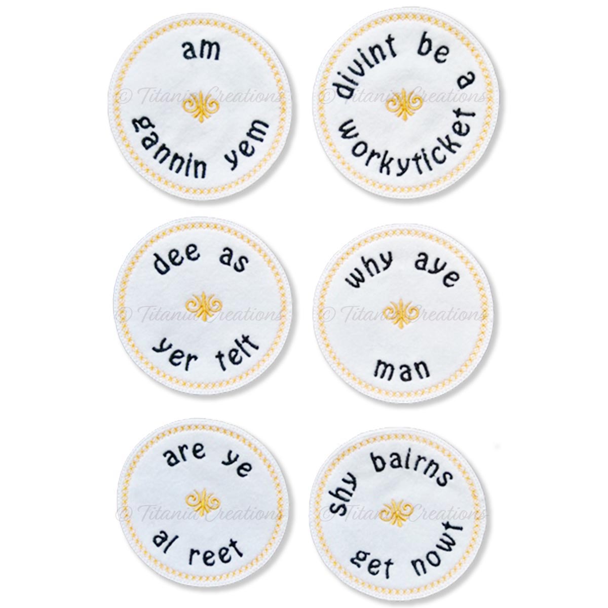 ITH Geordie Saying Coasters 4x4 Set of Six